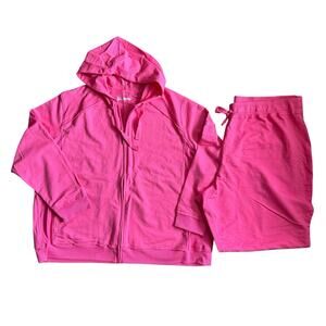 Just My Size Pink Hoodie Zip Up and Pants Size 4X 26w/28w Relaxed Fit Womans JMS